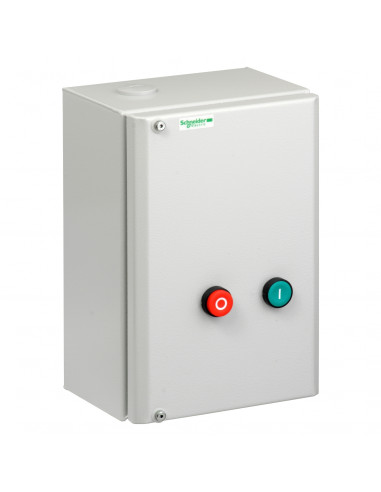 COFFRET DEMARREUR METALLIQUE 1S TESYS 65A BOBINE 380V AVEC BOUTONS SCHNEIDER LE1D65AQ7
