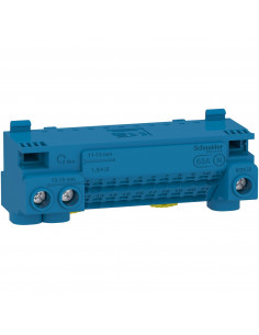 Resi9 bornier neutre 63A + cavalier auto 21x1,5² à 4² vis 3x6² à 25² SCHNEIDER LGYT1N24