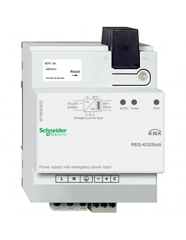 KNX alimentation 320mA avec entrée d'limentation auxiliaire SCHNEIDER MTN683832