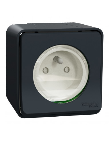 Mureva Styl Prise courant 2P+T saillie IP55 IK08 connexion auto gris SCHNEIDER MUR35031