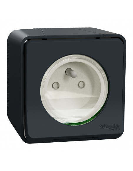 Mureva Styl Prise courant 2P+T saillie IP55 IK08 connexion auto gris SCHNEIDER MUR35031