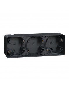 Mureva Styl Boîte 3 postes horizontale saillie IP55 IK08 gris SCHNEIDER MUR37713
