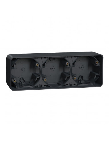 Mureva Styl Boîte 3 postes horizontale saillie IP55 IK08 gris SCHNEIDER MUR37713