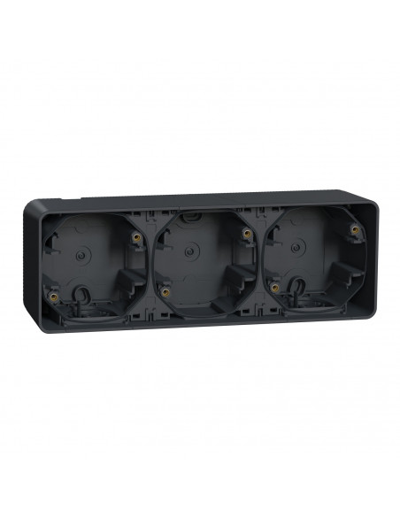 Mureva Styl Boîte 3 postes horizontale saillie IP55 IK08 gris SCHNEIDER MUR37713