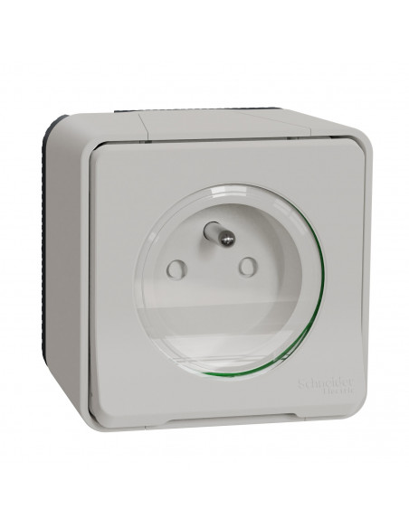Mureva Styl Prise de courant 2P+T saillie IP55 IK08 connex auto blanc SCHNEIDER MUR39030