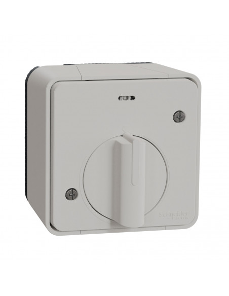 Mureva Styl Interrupteur temporisé LED saillie IP55 IK08 blanc SCHNEIDER MUR39067