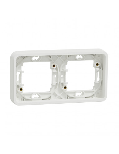 Mureva Styl Cadre 2 postes horizontal encastré IP55 IK08 blanc SCHNEIDER MUR39101