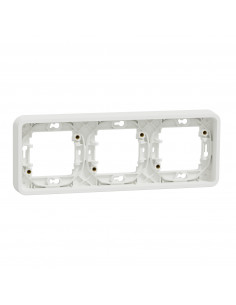 Mureva Styl Cadre 3 postes horizontal encastré IP55 IK08 blanc SCHNEIDER MUR39109