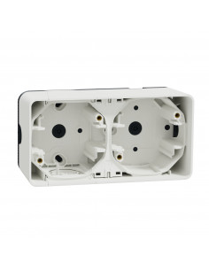 Mureva Styl Boîte 2 postes horizontale saillie IP55 IK08 blanc SCHNEIDER MUR39914