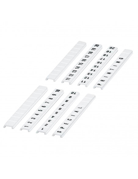 Barrette de 10 repères à clipser 5mm plat imprimés 1 à 10 blanc SCHNEIDER NSYTRABF510