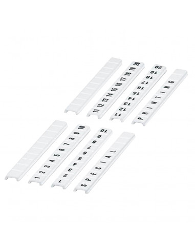 Barrette de 10 repères à clipser 5mm plat imprimés 1 à 10 blanc SCHNEIDER NSYTRABF510
