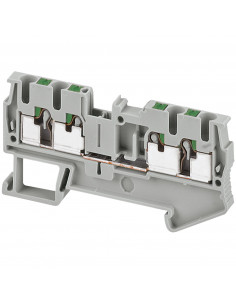 Borne push-in passant 4 points 2,5mm² gris SCHNEIDER NSYTRP24