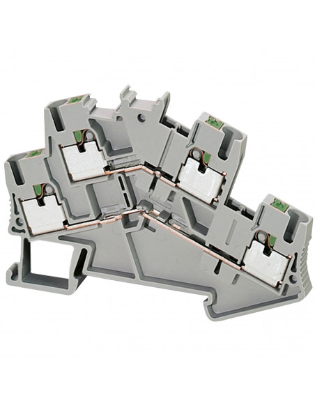 Borne push-in 2 niveaux passant 4 points 2,5mm² gris SCHNEIDER NSYTRP24D