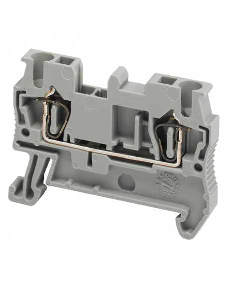 Borne à ressort passant 2 points 2,5mm² gris SCHNEIDER NSYTRR22