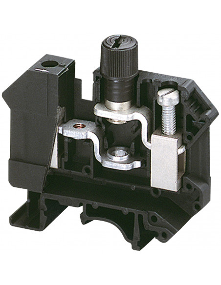 Borne à vis sectionn. à fusible 5x20mm support fixe 2 points 16mm² noir SCHNEIDER NSYTRV162SF