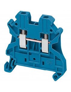 Borne à vis passant 2 points 2,5mm² bleu SCHNEIDER NSYTRV22BL