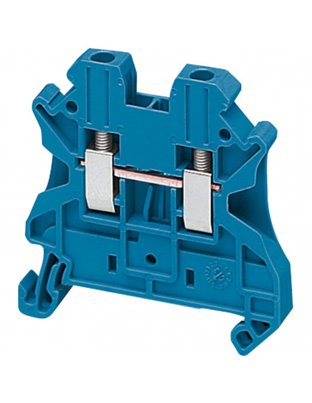 Borne à vis passant 2 points 2,5mm² bleu SCHNEIDER NSYTRV22BL