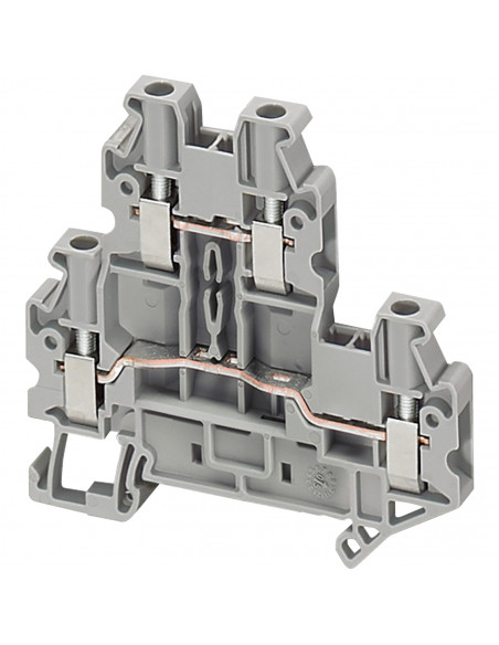 Borne à vis 2 niveaux passant 4 points 2,5mm² gris SCHNEIDER NSYTRV24D