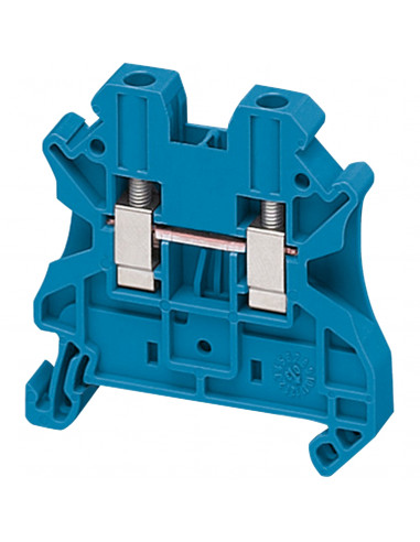Borne à vis passant 2 points 4mm² bleu SCHNEIDER NSYTRV42BL