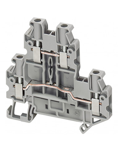 Borne à vis 2 niveaux passant 4 points 4mm² gris SCHNEIDER NSYTRV44D