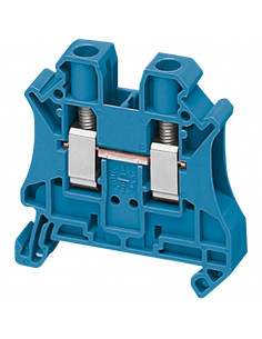 Borne à vis passant 2 points 6mm² bleu SCHNEIDER NSYTRV62BL