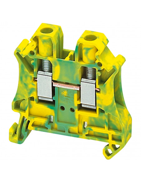 Borne à vis pour conducteur de protection 2 points 6mm² vert/jaune SCHNEIDER NSYTRV62PE