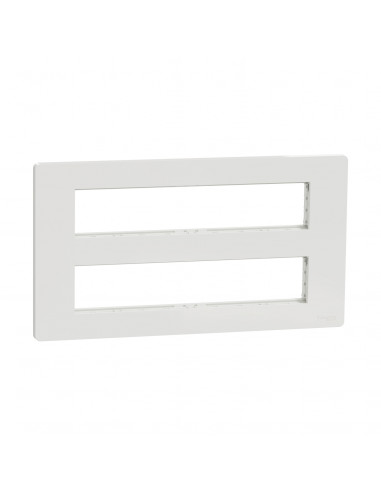 Unica support fixation +plaque finition boîte concent 2 rang 10 mod Blanc an SCHNEIDER NU021020