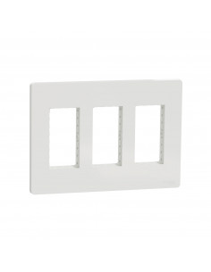 Unica support + plaque boîte concentration 3 col de 2 mod Blanc SCHNEIDER NU023418