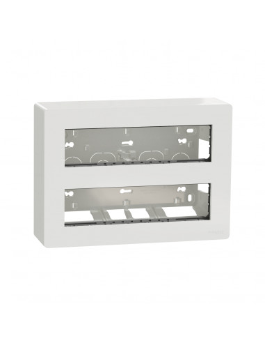 Unica boîte de concentration saillie complète 2 rang de 10 mod Blanc anti SCHNEIDER NU121020