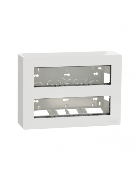 Unica boîte de concentration saillie complète 2 rang de 10 mod Blanc anti SCHNEIDER NU121020