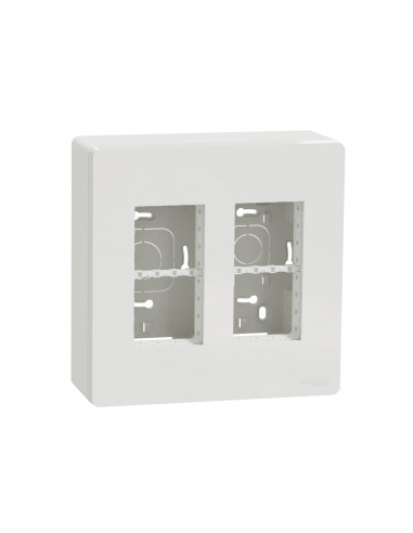 Unica boîte de concentration saillie complète 2 col de 4 mod Blanc SCHNEIDER NU122418
