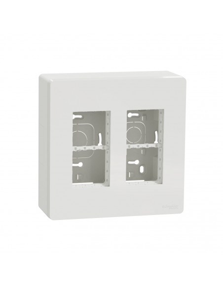 Unica boîte de concentration saillie complète 2 col de 4 mod Blanc SCHNEIDER NU122418