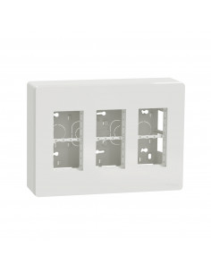 Unica boîte de concentration saillie complète 3 col de 4 mod Blanc SCHNEIDER NU123418