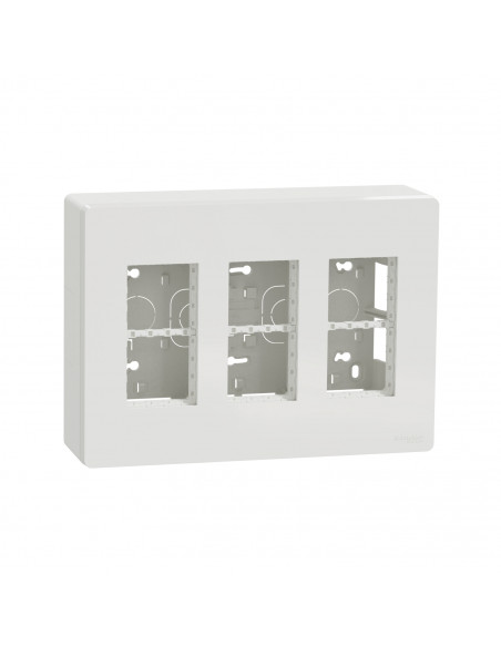 Unica boîte de concentration saillie complète 3 col de 4 mod Blanc SCHNEIDER NU123418