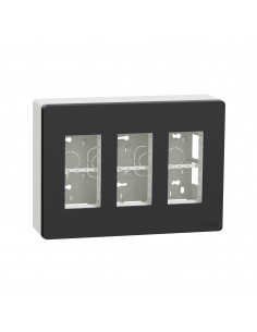 Unica boîte de concentration saillie complète 3 col de 4 mod Anthracite SCHNEIDER NU123454