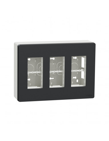 Unica boîte de concentration saillie complète 3 col de 4 mod Anthracite SCHNEIDER NU123454