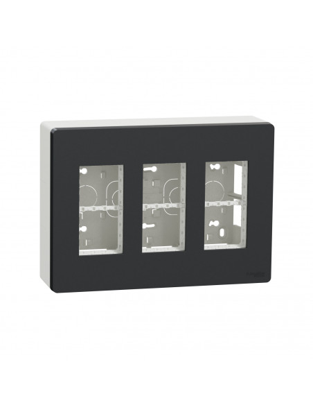Unica boîte de concentration saillie complète 3 col de 4 mod Anthracite SCHNEIDER NU123454