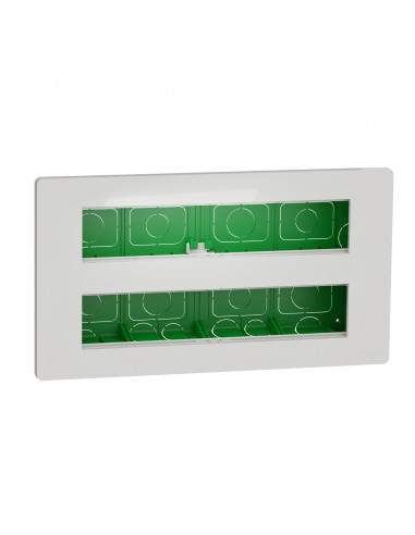 Unica boîte de concentration encastrée complète 2 col de 10 mod Blanc anti SCHNEIDER NU171020