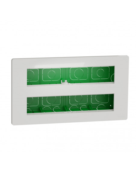 Unica boîte de concentration encastrée complète 2 col de 10 mod Blanc anti SCHNEIDER NU171020