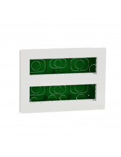 Unica boîte de concentration encastrée complète 2 rang de 8 mod Blanc anti SCHNEIDER NU171820