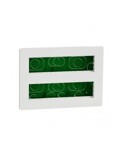 Unica boîte de concentration encastrée complète 2 rang de 8 mod Blanc anti SCHNEIDER NU171820