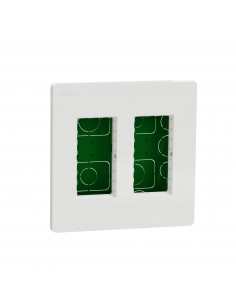 Unica boîte de concentration encastrée complète 2 col de 4 mod Blanc SCHNEIDER NU172418