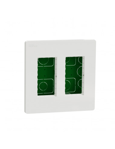Unica boîte de concentration encastrée complète 2 col de 4 mod Blanc SCHNEIDER NU172418