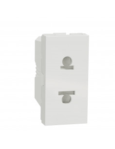 Unica prise euroamericaine 2P 1 mod Blanc méca seul SCHNEIDER NU302118 2