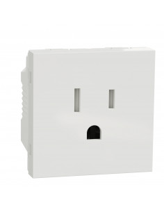 Unica prise standard US 15A 2P+T 2 modules Blanc mécanisme seul SCHNEIDER NU302818