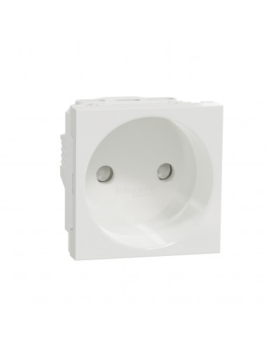 Unica prise 2P bornier à vis 2 mod Blanc méca seul SCHNEIDER NU303318
