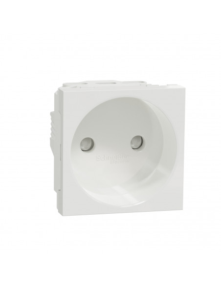 Unica prise 2P bornier à vis 2 mod Blanc méca seul SCHNEIDER NU303318