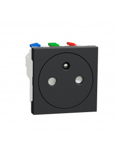 Unica prise 2P+T FR 90° affleurant raccord rapide Anthra méca seul SCHNEIDER NU305254
