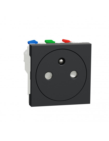 Unica prise 2P+T FR 90° affleurant raccord rapide Anthra méca seul SCHNEIDER NU305254