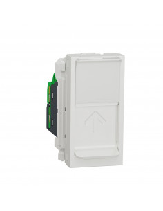 Unica prise RJ45 simple cat 6 FTP 1 mod Blanc méca seul SCHNEIDER NU344718